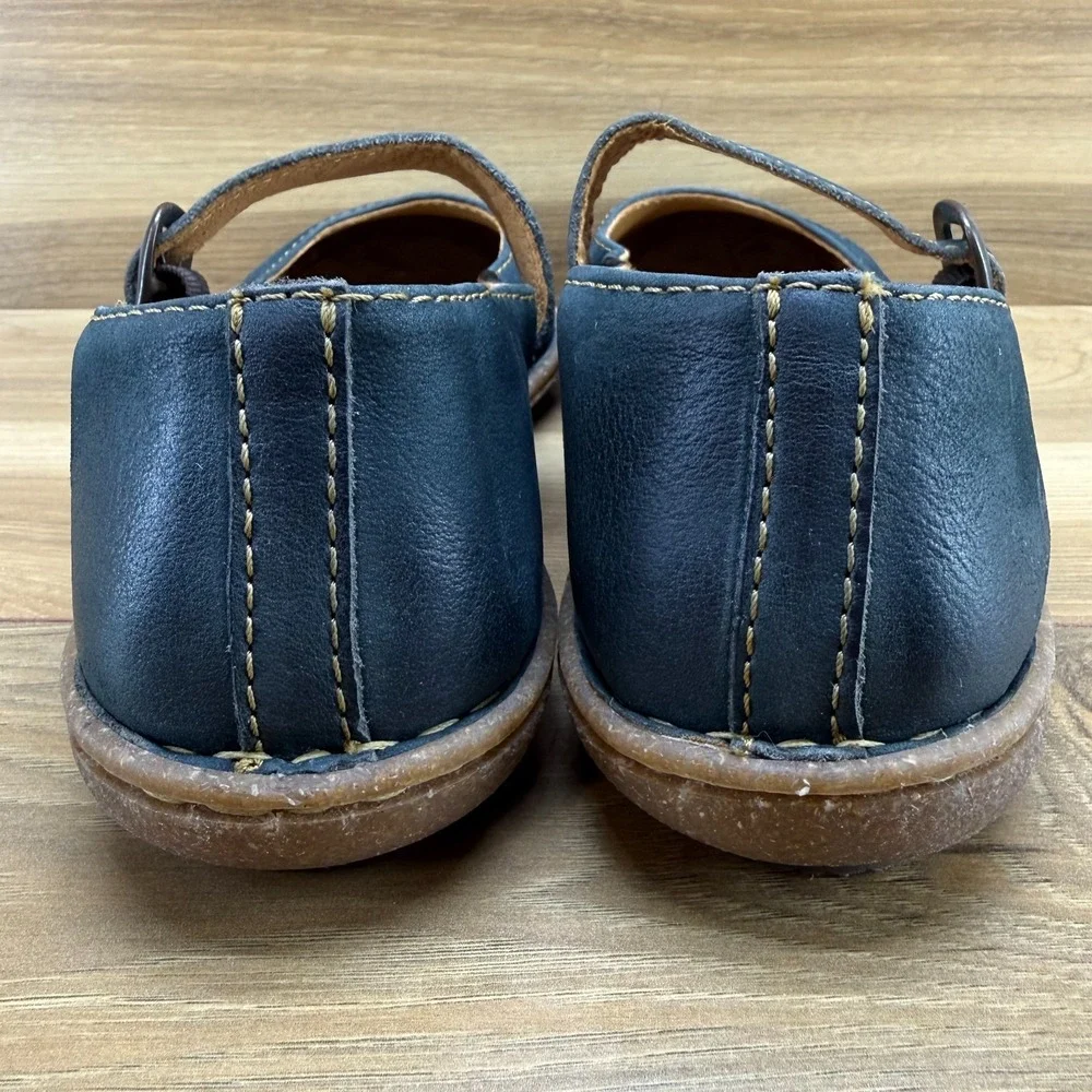 BORN Naomi Mary Janes Womens 9.5 M Sailor Blue Nubuck Flats Buckle Comfort - Picture 7 of 11